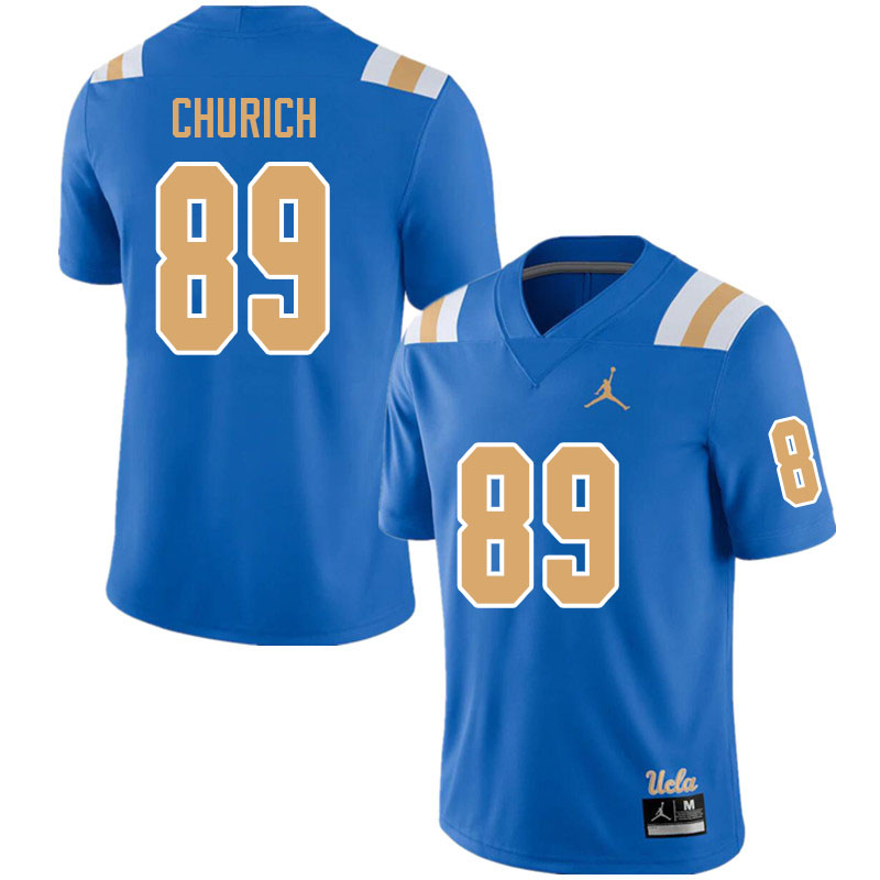 Jordan Brand Men #89 Michael Churich UCLA Bruins College Football Jerseys Sale-Blue